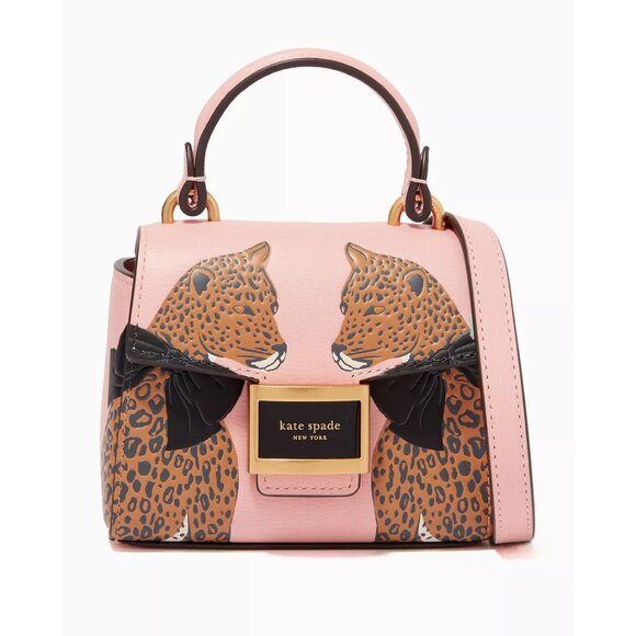 kate spade Handbags - Kate Spade Katy Lucy Leopard Micro Crossbody Pink Leather Purse Limited Edition